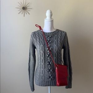 Grey pompon sweater